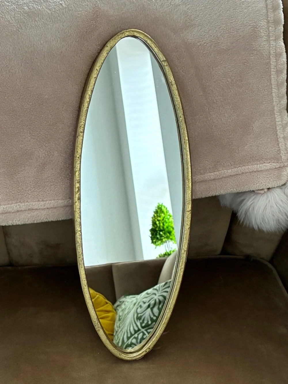 Oblong Mirror with gold tone frame